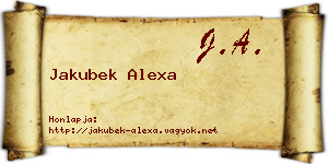 Jakubek Alexa névjegykártya